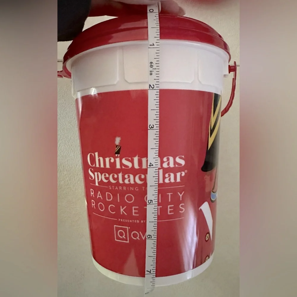Set 3 Christmas Spectacular official popcorn bucket w/lid NYC Rockefeller CTR